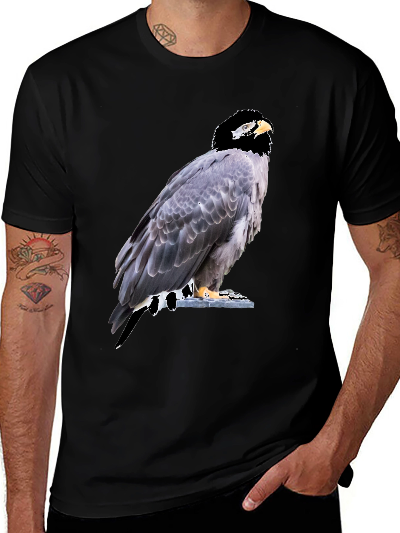 Eagle Graphic Tee - Mens Black Cotton T-Shirt