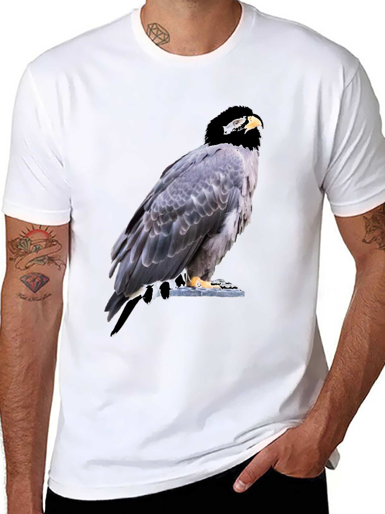 Eagle Graphic Tee - Mens Black Cotton T-Shirt