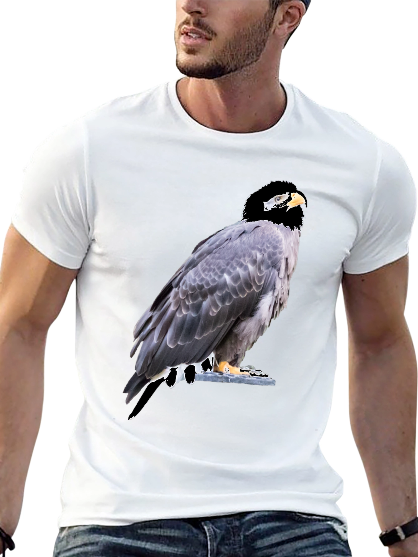 Eagle Graphic Tee - Mens Black Cotton T-Shirt