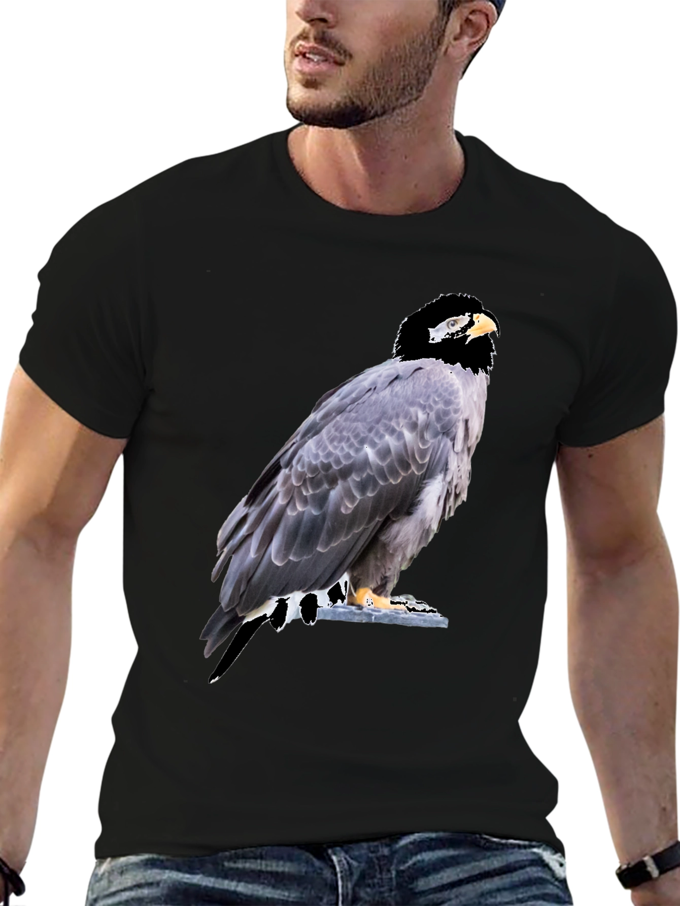 Eagle Graphic Tee - Mens Black Cotton T-Shirt