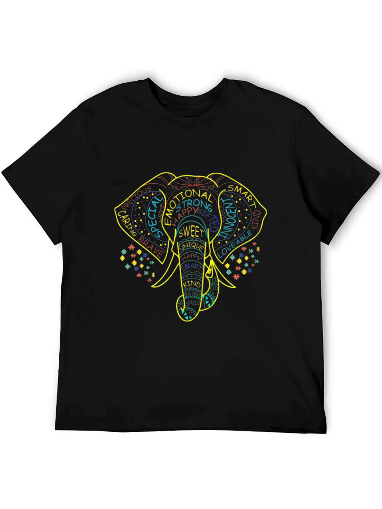 Elephant Word Art T-Shirt: Emotional Kind & Special Design