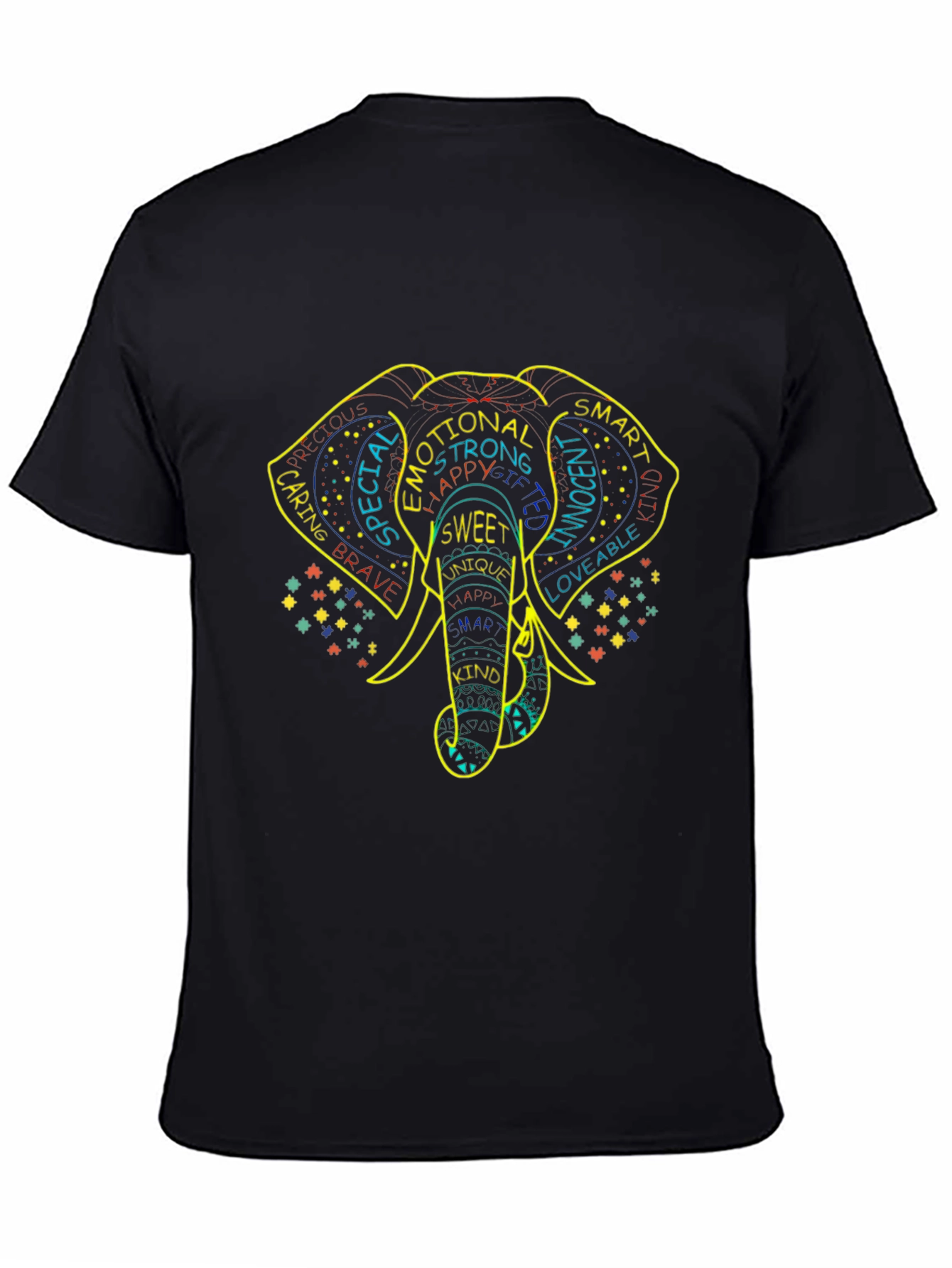 Elephant Word Art T-Shirt: Emotional Kind & Special Design