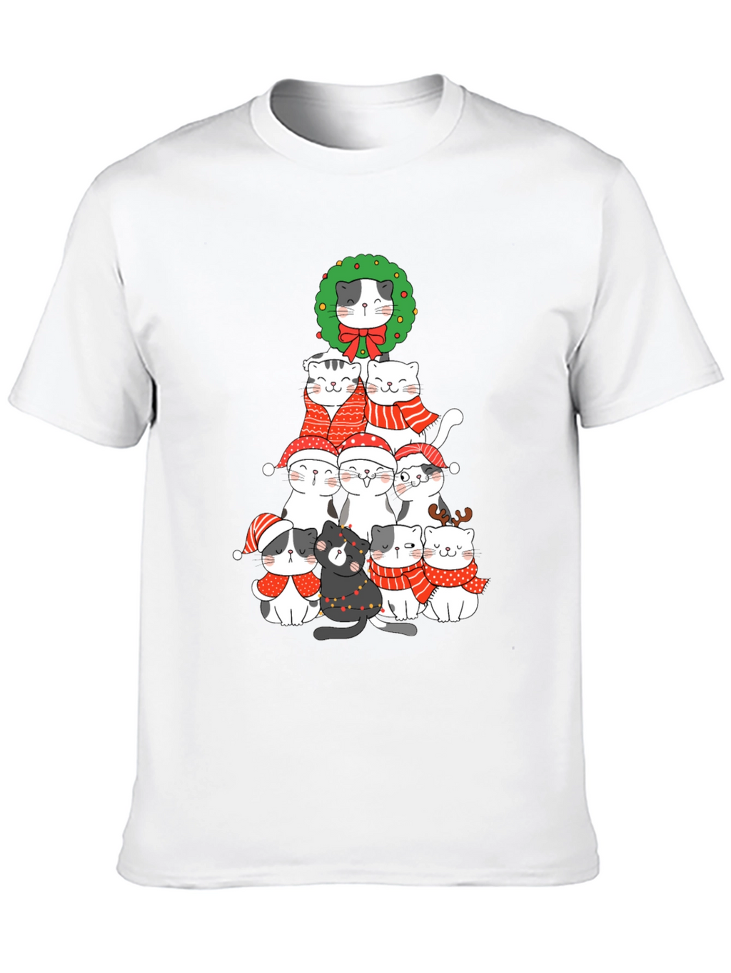 Festive Cat Christmas Tree T-Shirt