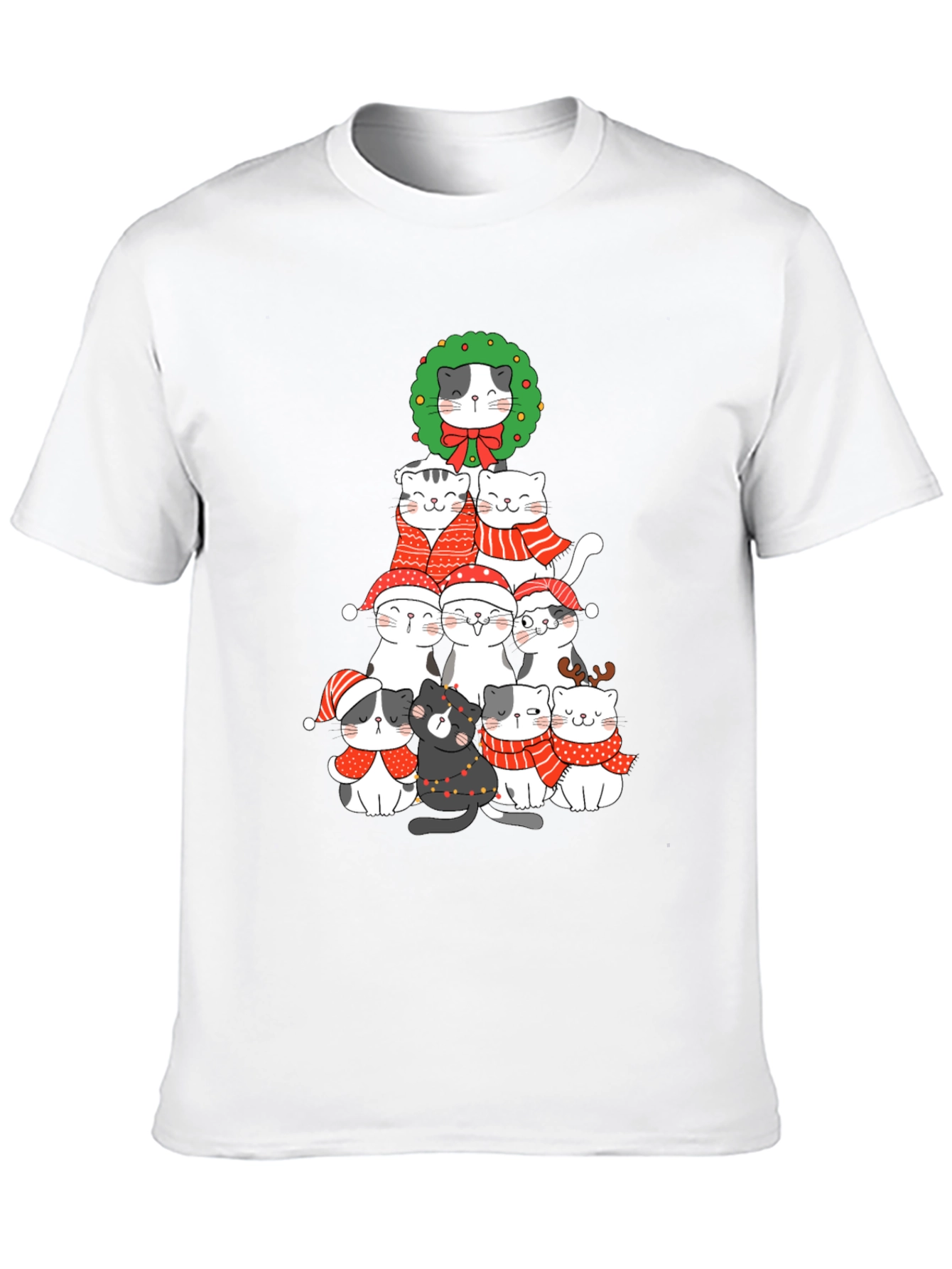 Festive Cat Christmas Tree T-Shirt
