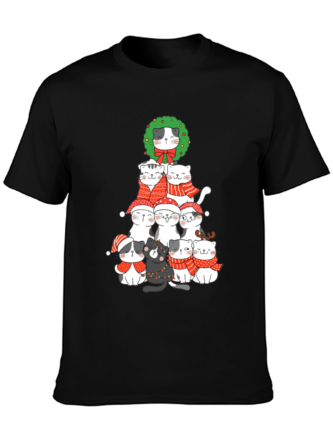Festive Cat Christmas Tree T-Shirt