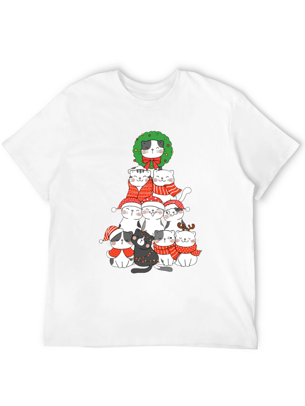 Festive Cat Christmas Tree T-Shirt