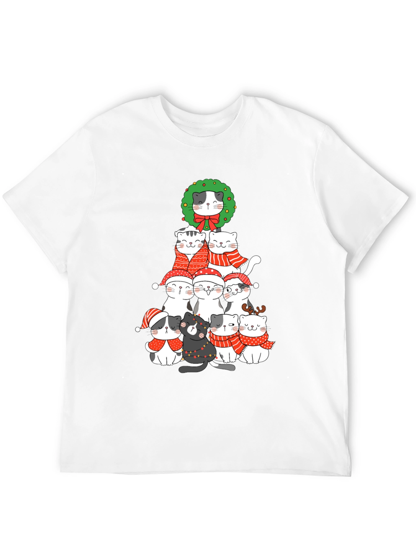 Festive Cat Christmas Tree T-Shirt