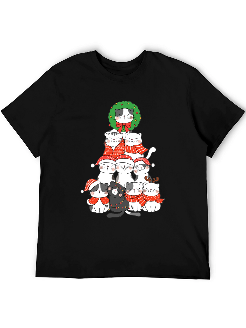 Festive Cat Christmas Tree T-Shirt