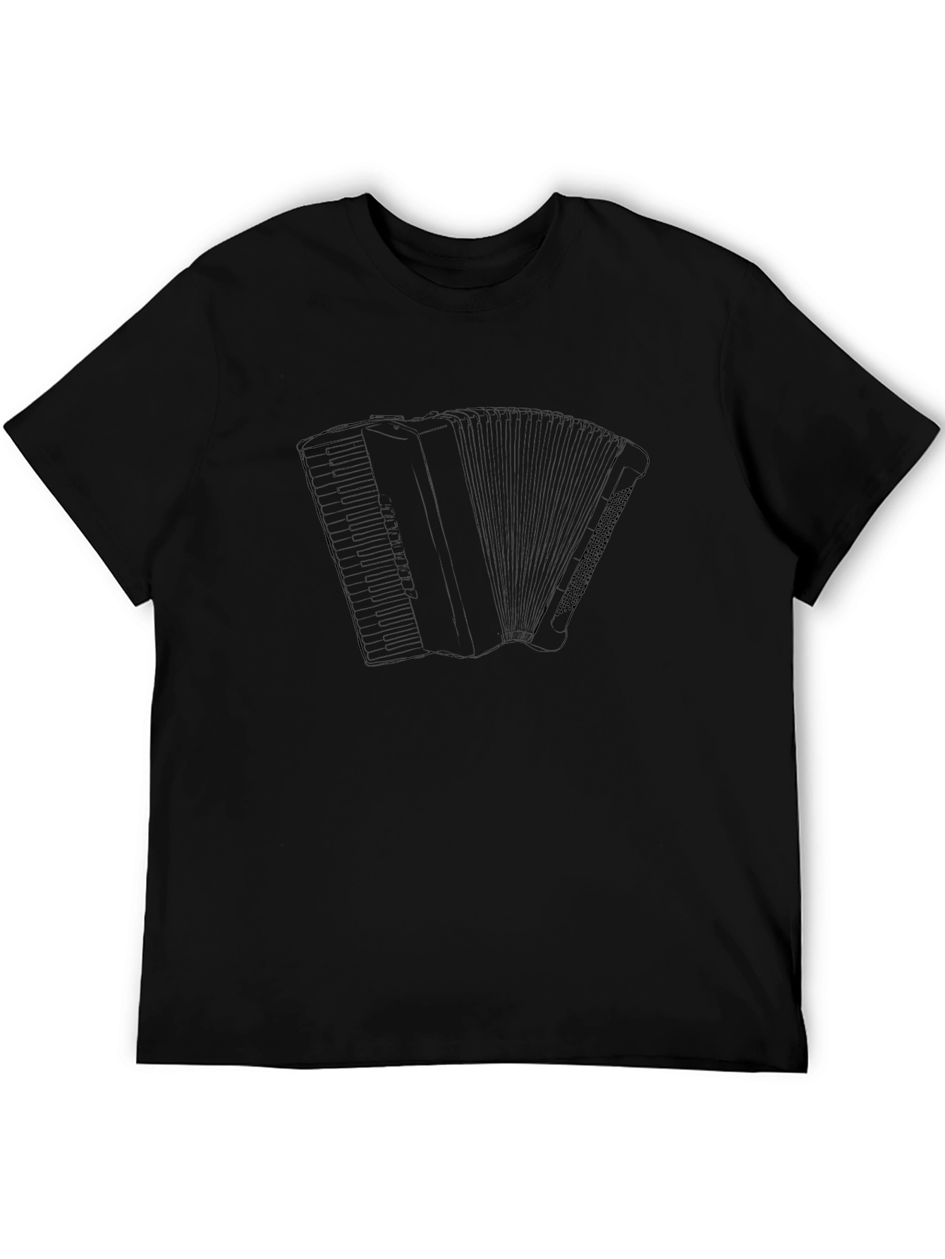 Accordion Graphic Print Black T-Shirt