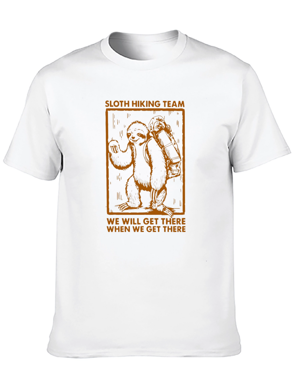 Sloth Hiking Team Graphic T-Shirt - Mens Black Tee