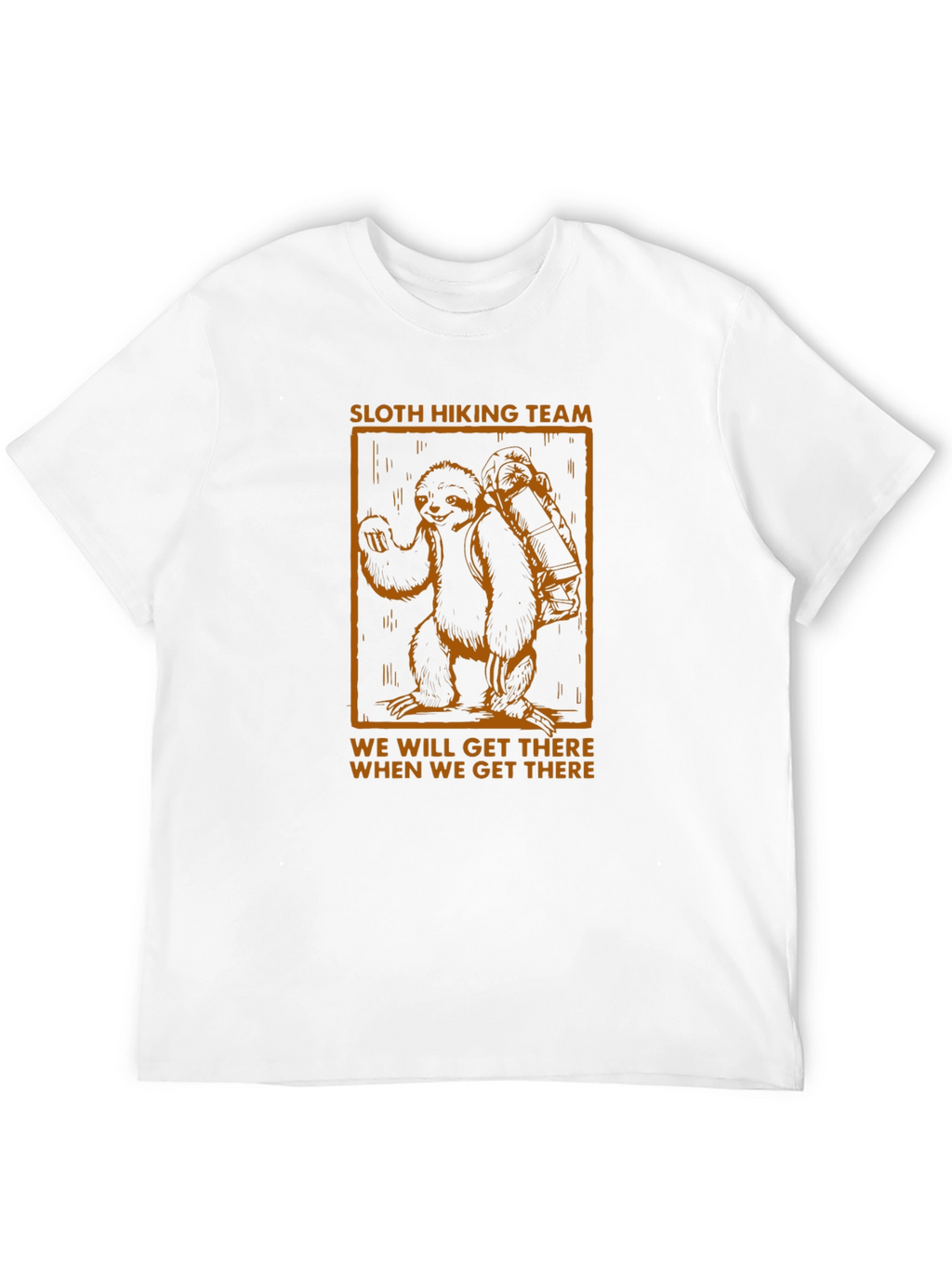 Sloth Hiking Team Graphic T-Shirt - Mens Black Tee