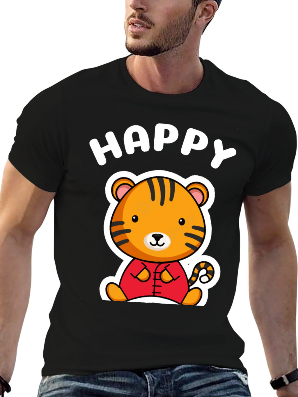 Happy Tiger Graphic T-Shirt