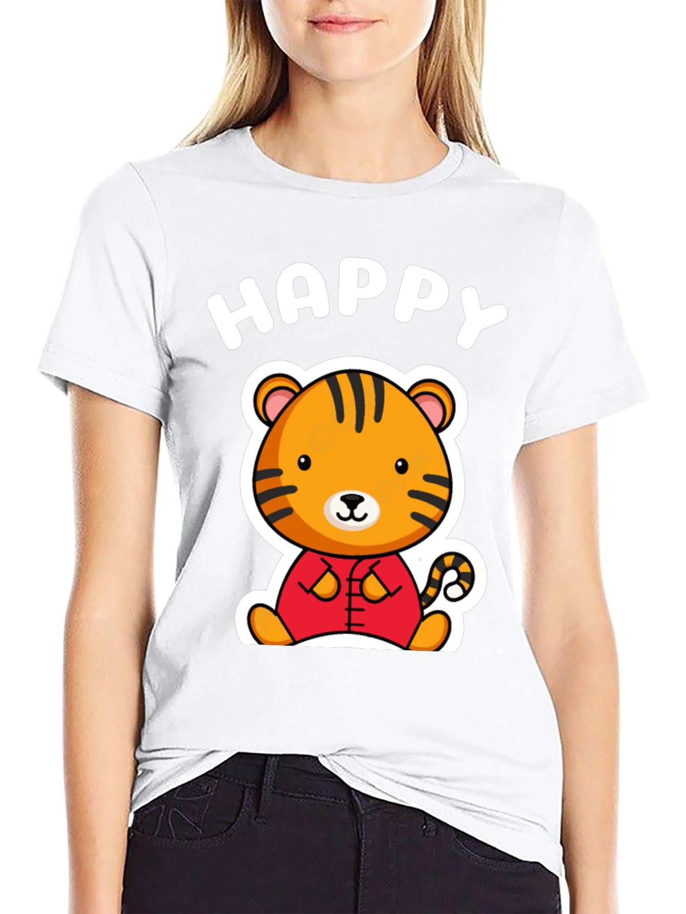 Happy Tiger Graphic T-Shirt