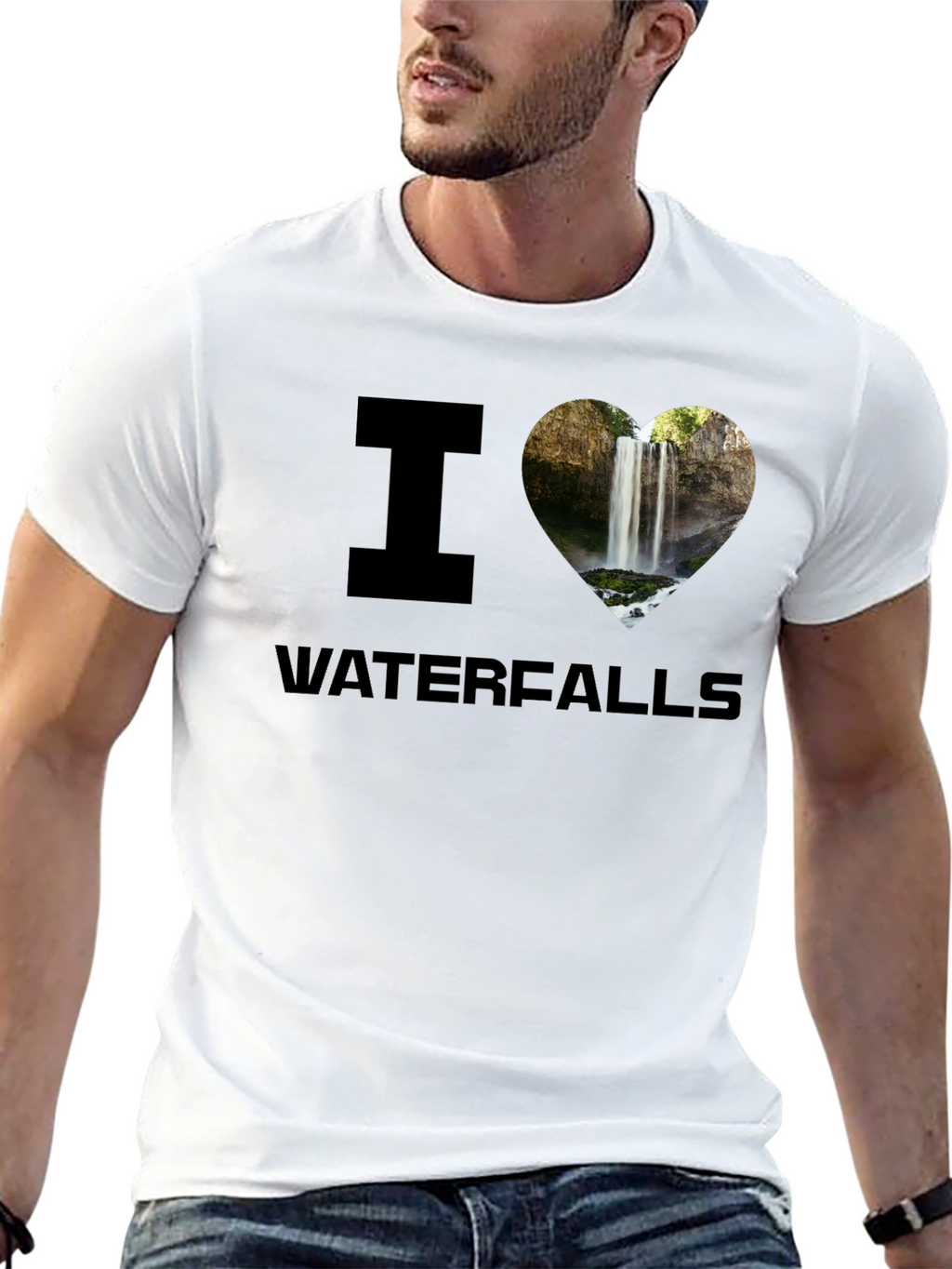 I Heart Waterfalls Graphic Tee - Black