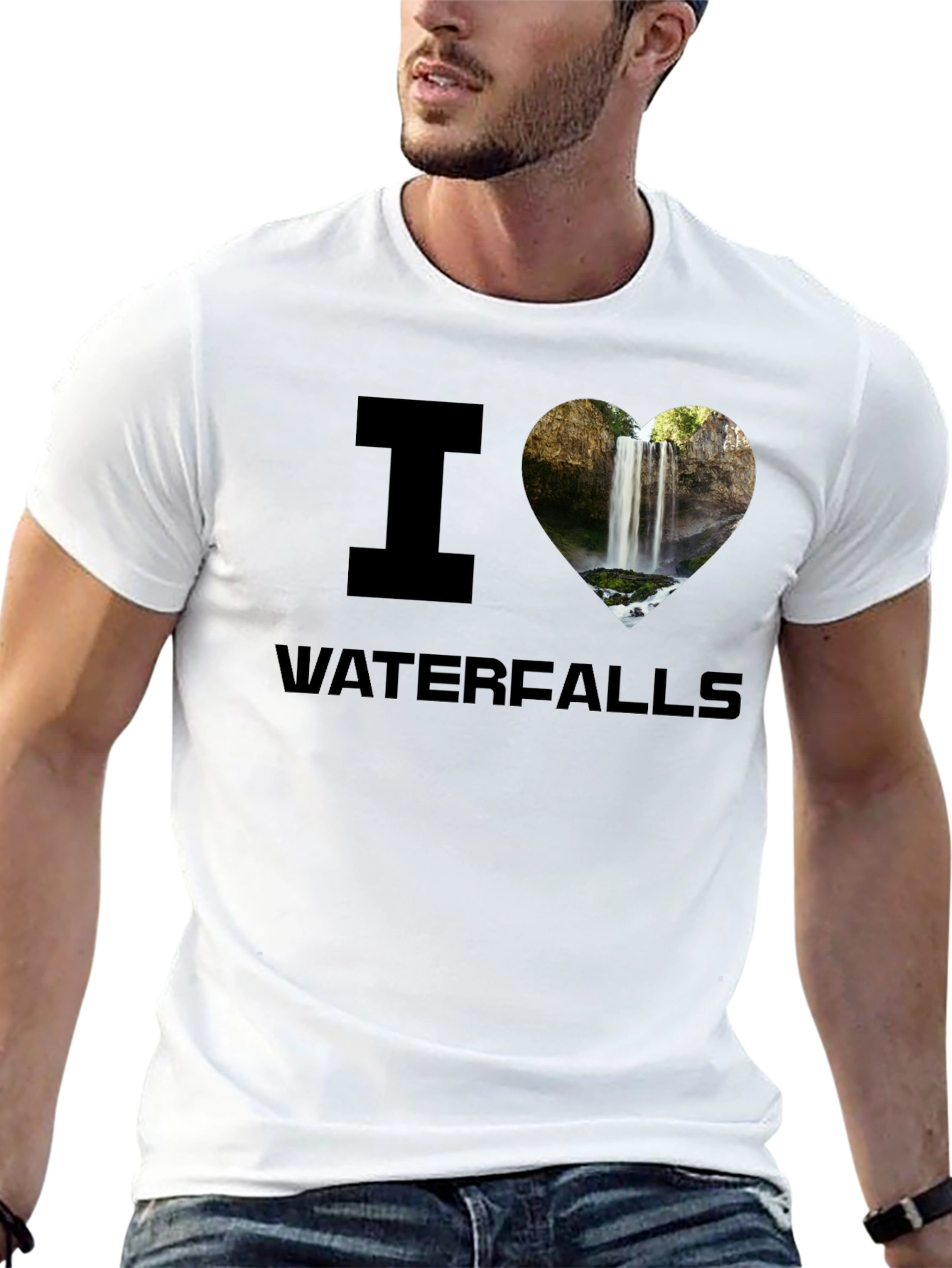 I Heart Waterfalls Graphic Tee - Black