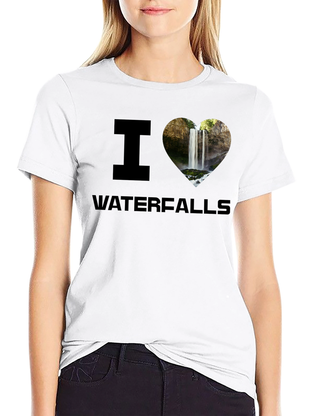 I Heart Waterfalls Graphic Tee - Black