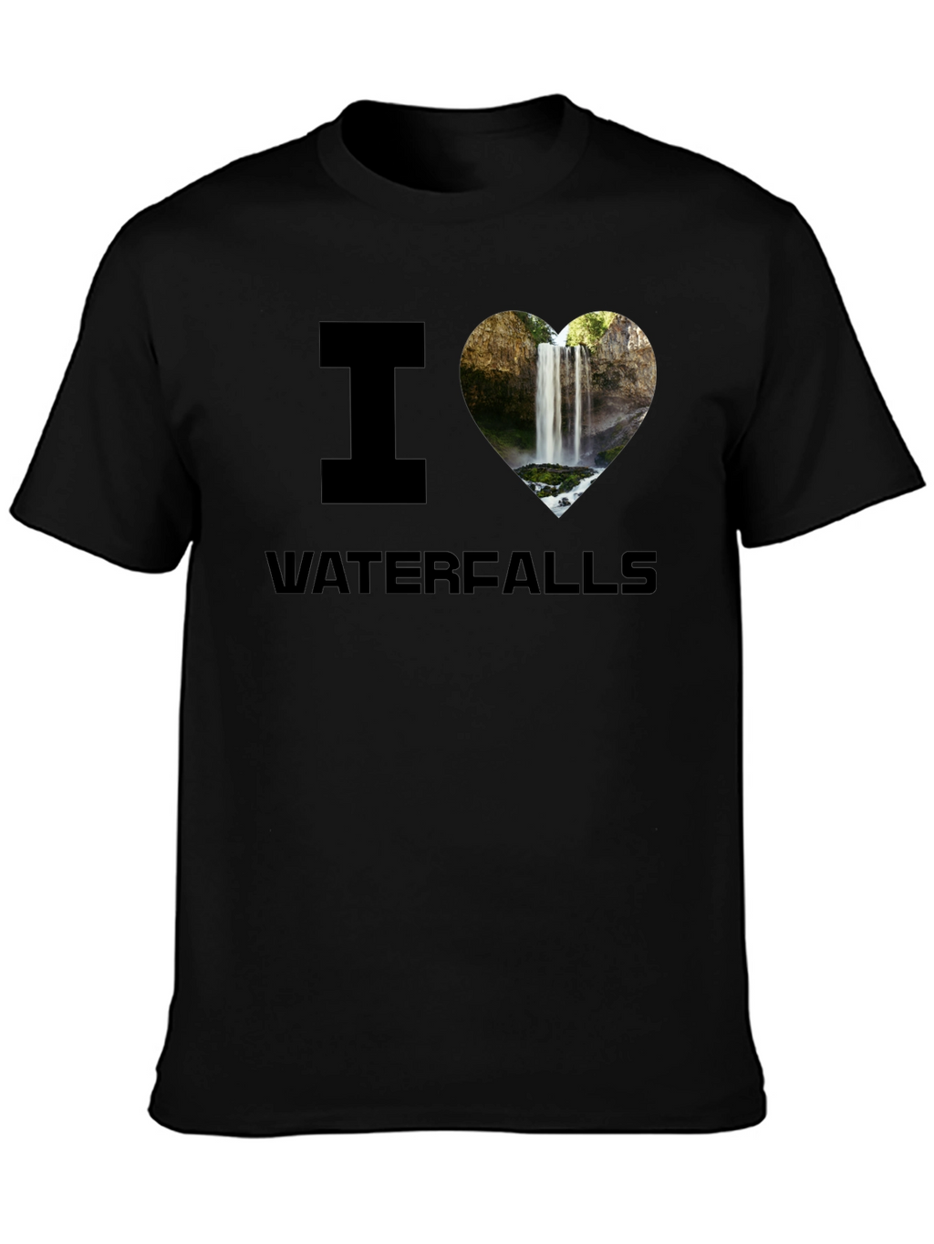 I Heart Waterfalls Graphic Tee - Black