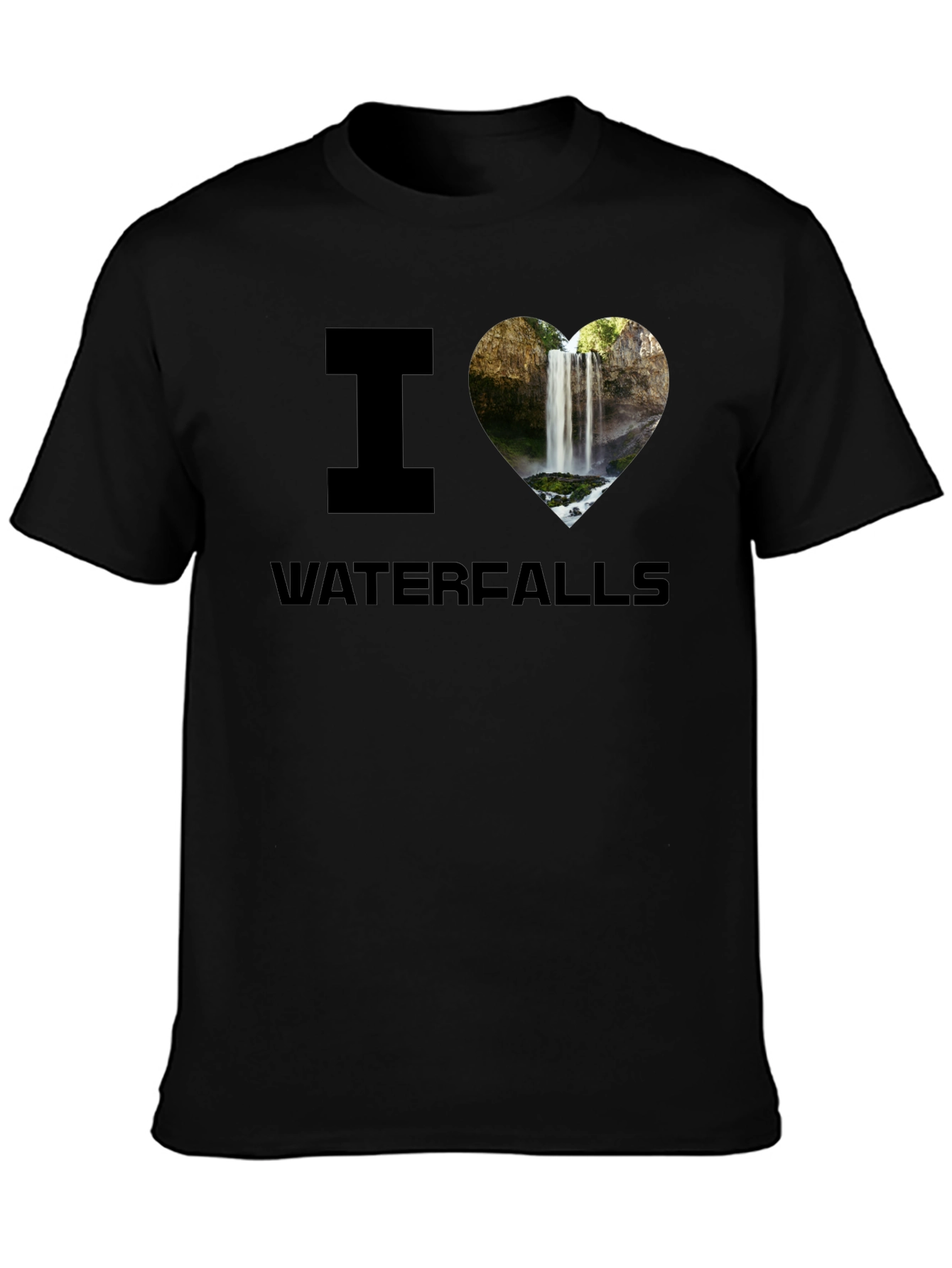 I Heart Waterfalls Graphic Tee - Black
