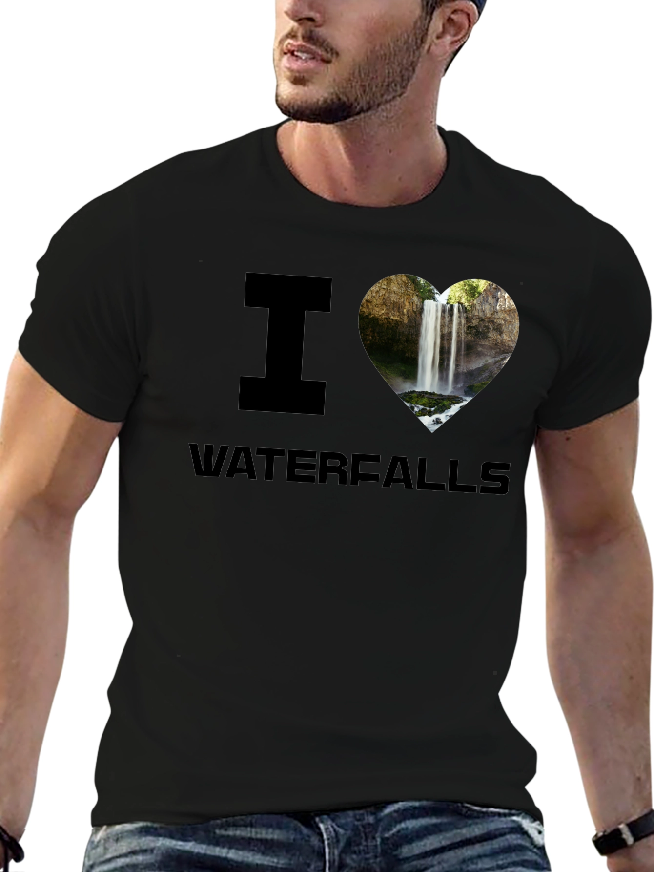I Heart Waterfalls Graphic Tee - Black