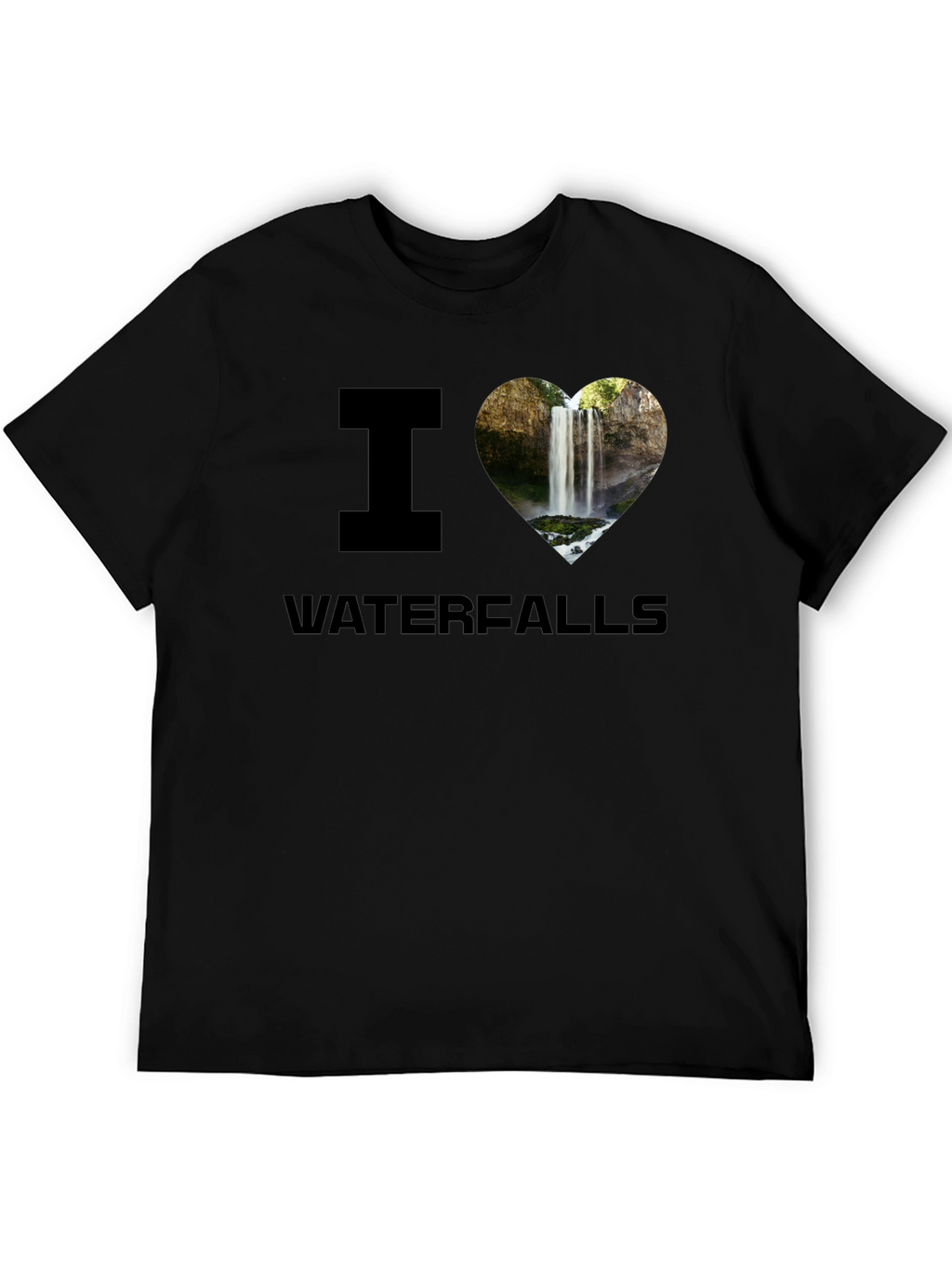 I Heart Waterfalls Graphic Tee - Black