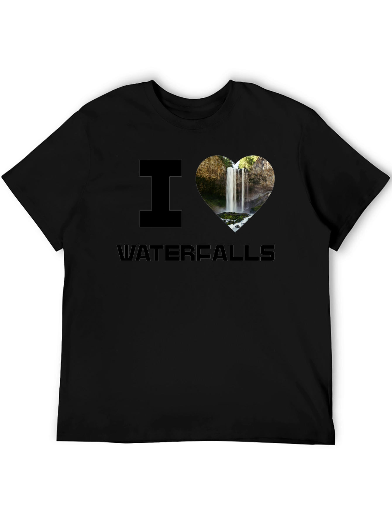 I Heart Waterfalls Graphic Tee - Black