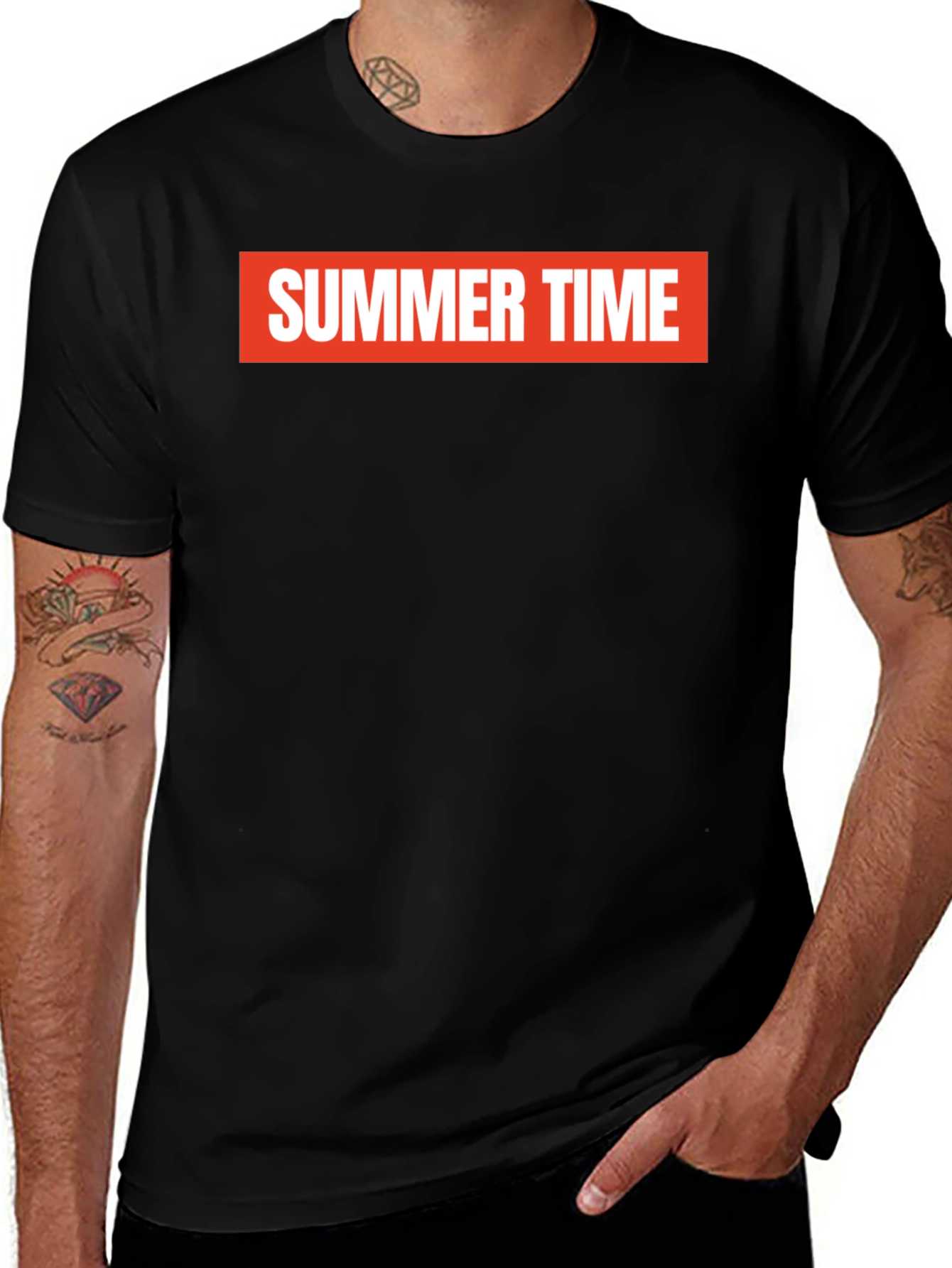 Summer Time Graphic Tee - Bold Red on Black