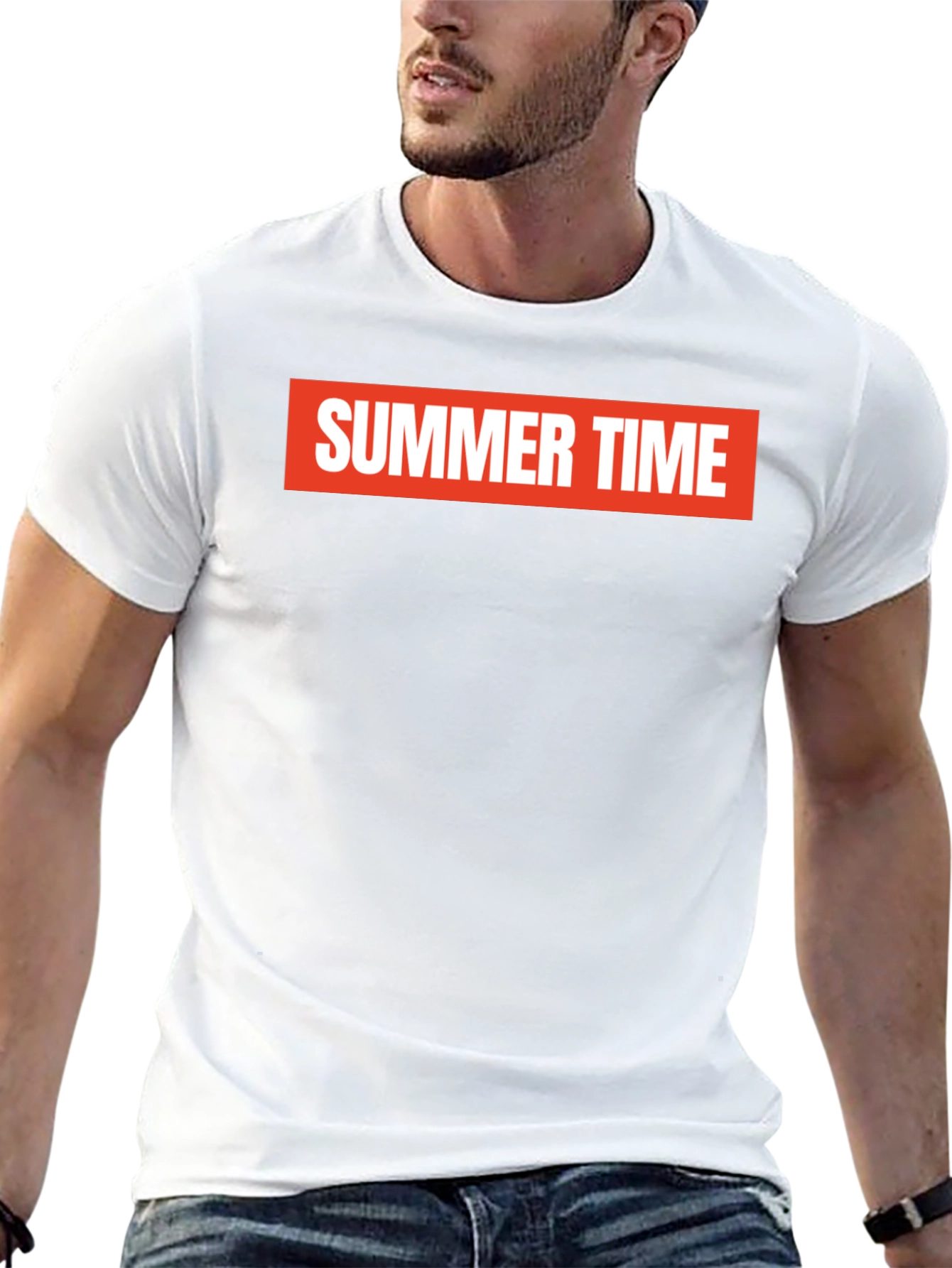 Summer Time Graphic Tee - Bold Red on Black