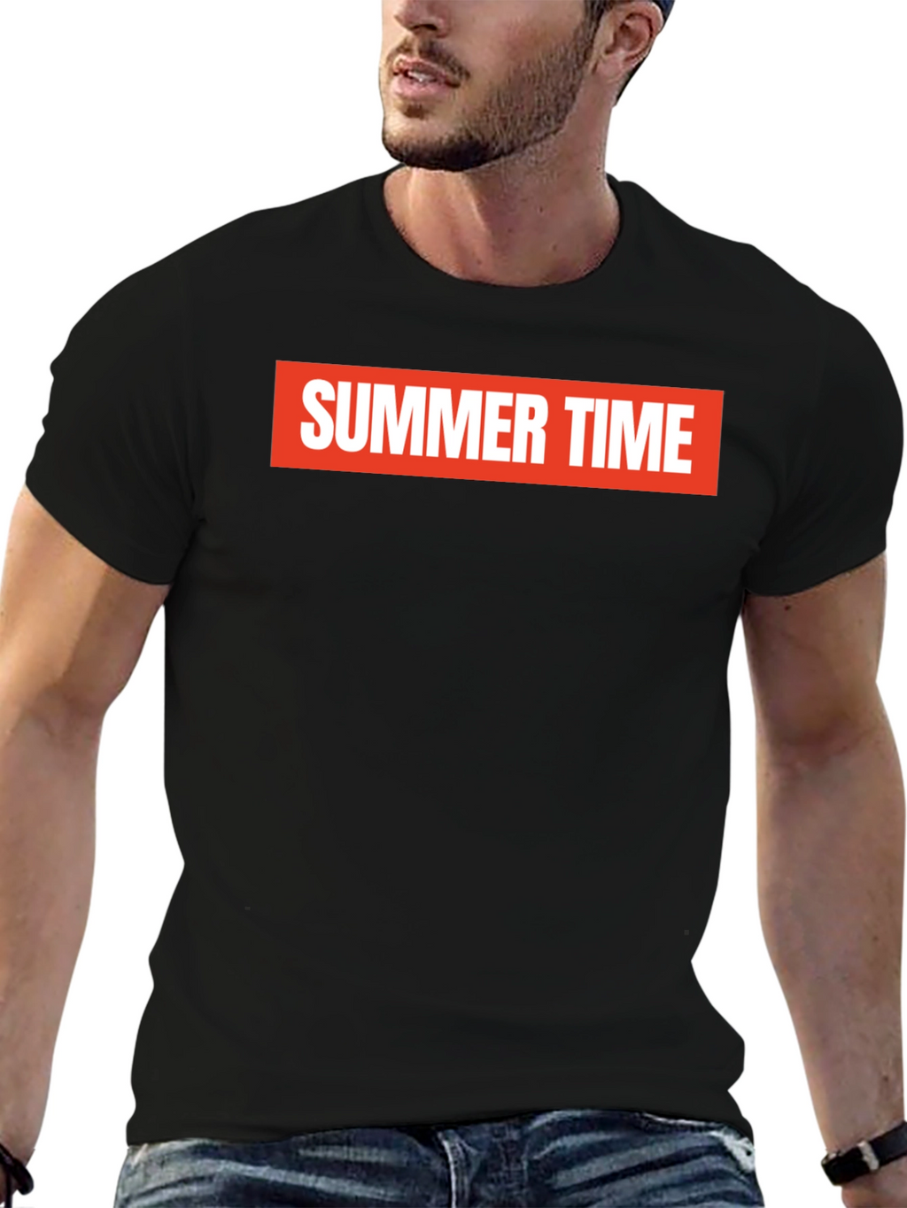 Summer Time Graphic Tee - Bold Red on Black