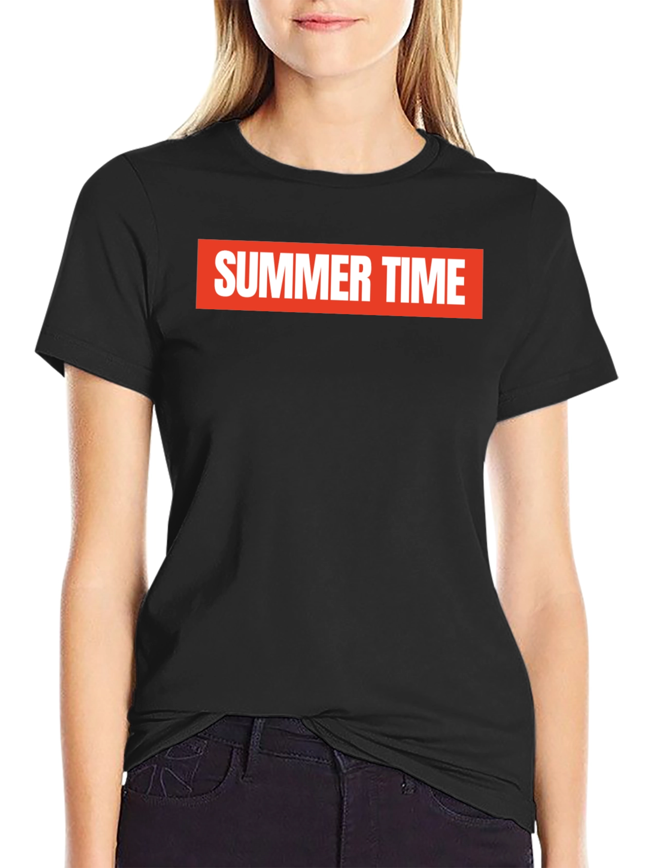 Summer Time Graphic Tee - Bold Red on Black