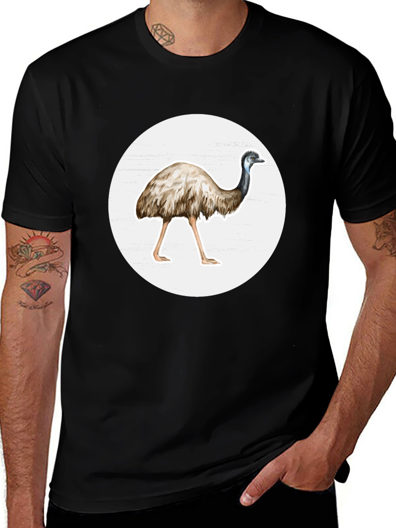 Emu Graphic T-Shirt - Casual Black Tee