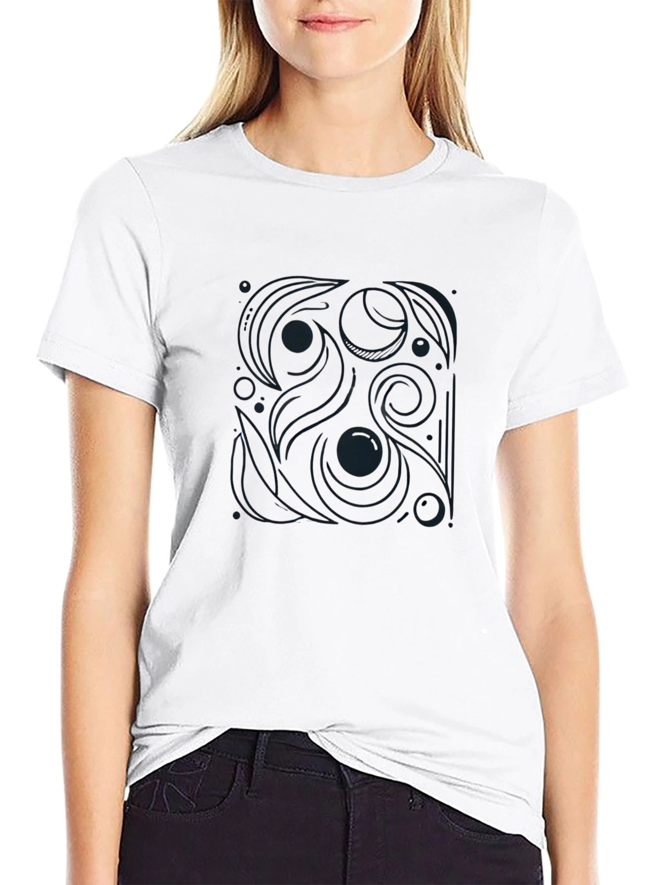 Abstract Graphic Black T-Shirt