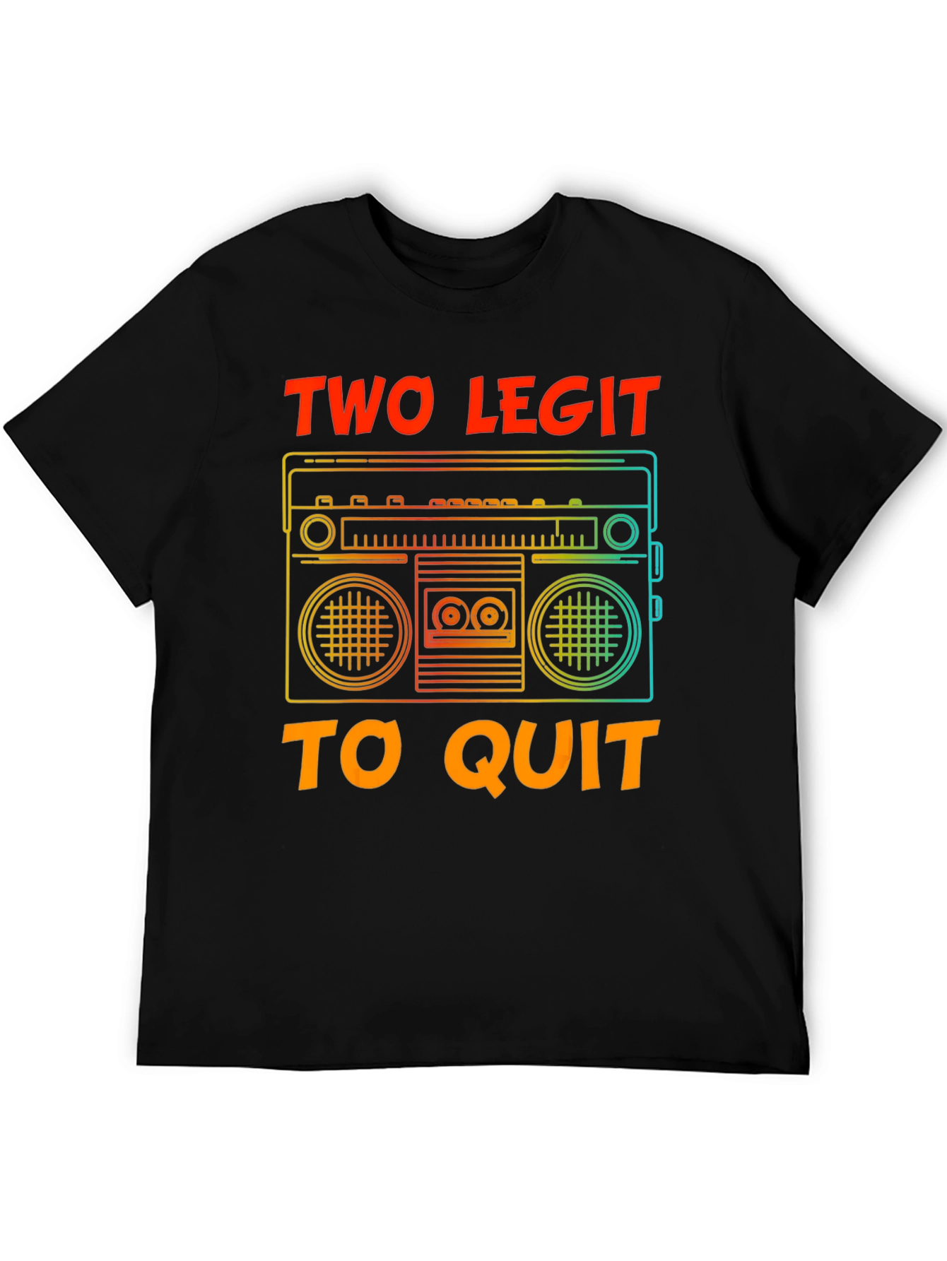 Retro Boombox T-Shirt - Two Legit To Quit Graphic Tee