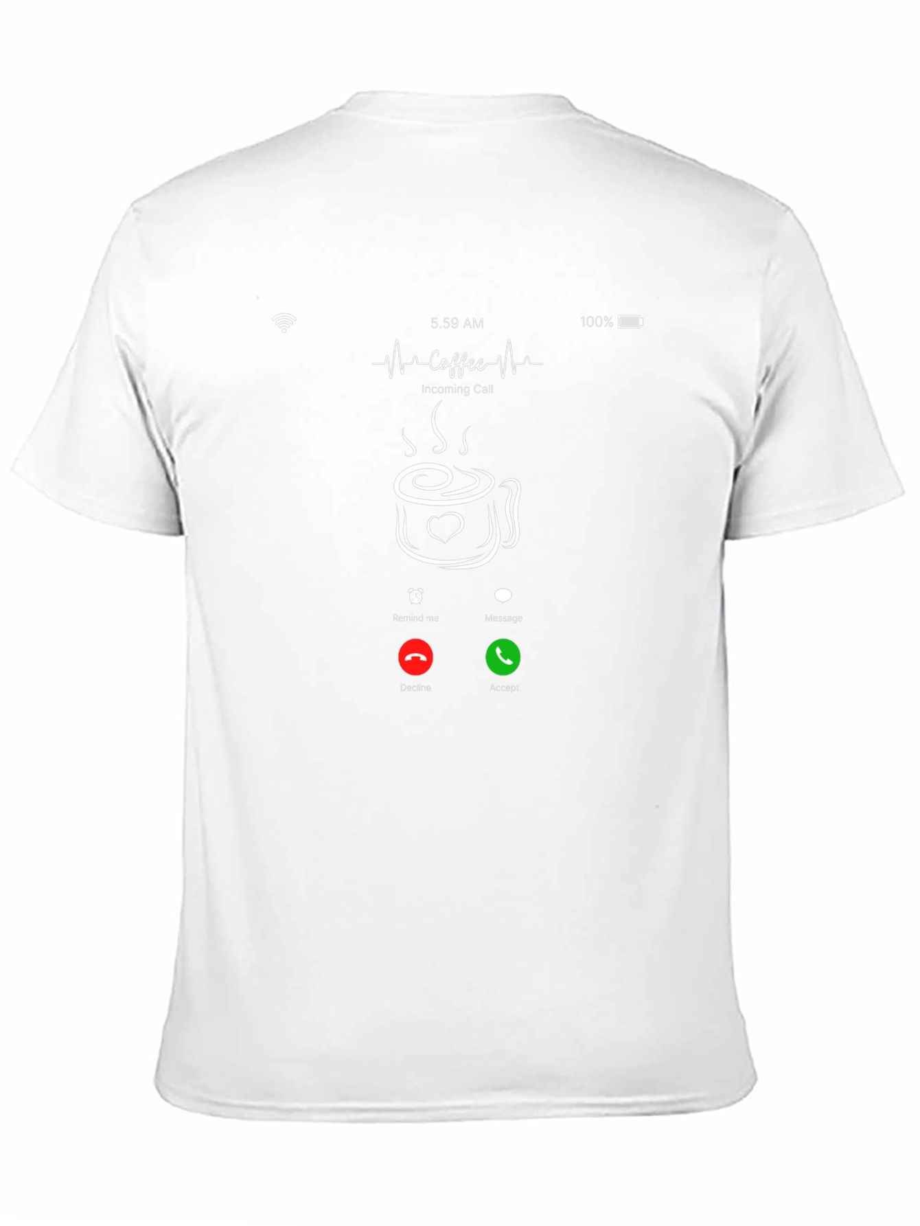 Coffee Incoming Call Black T-Shirt