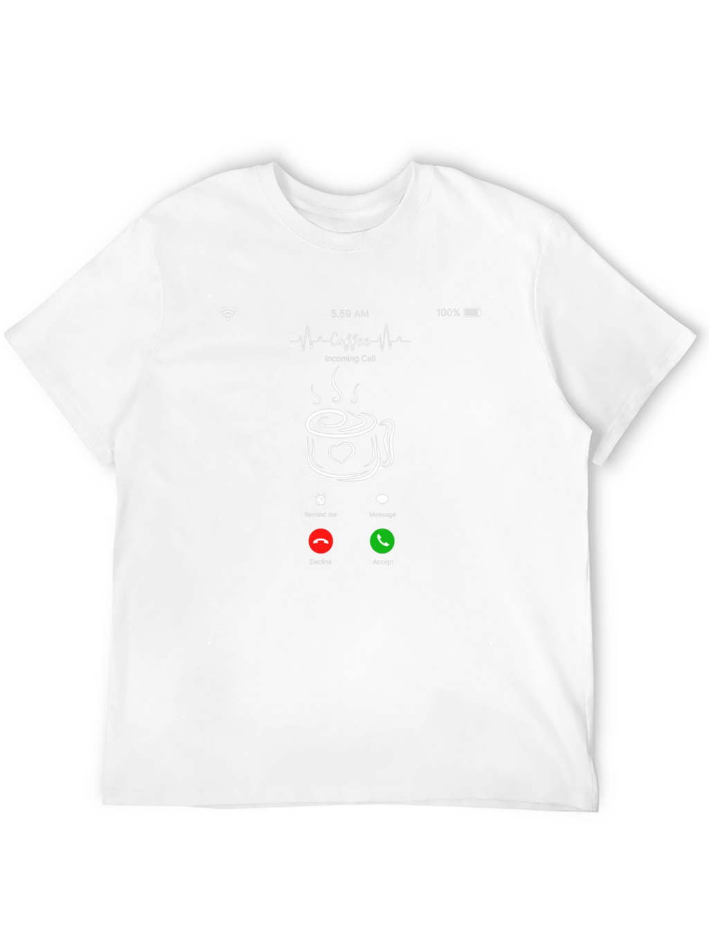 Coffee Incoming Call Black T-Shirt