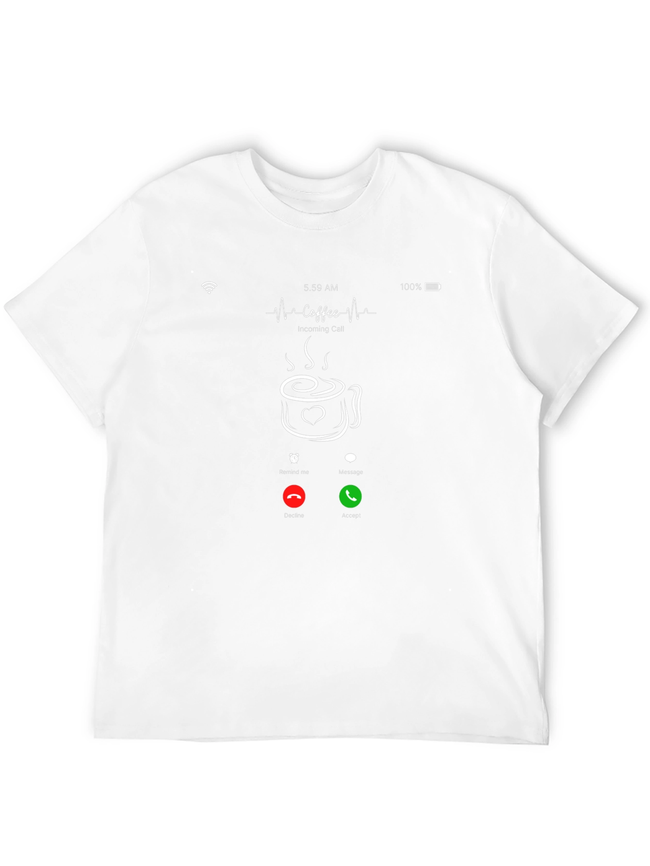 Coffee Incoming Call Black T-Shirt
