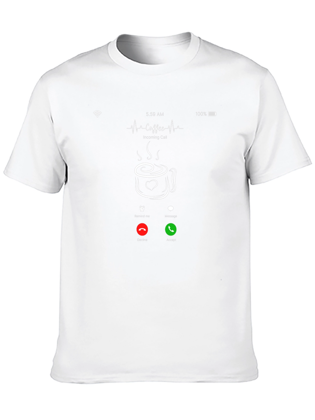 Coffee Incoming Call Black T-Shirt