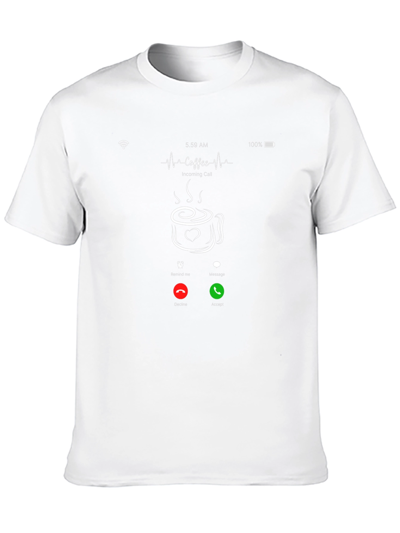 Coffee Incoming Call Black T-Shirt