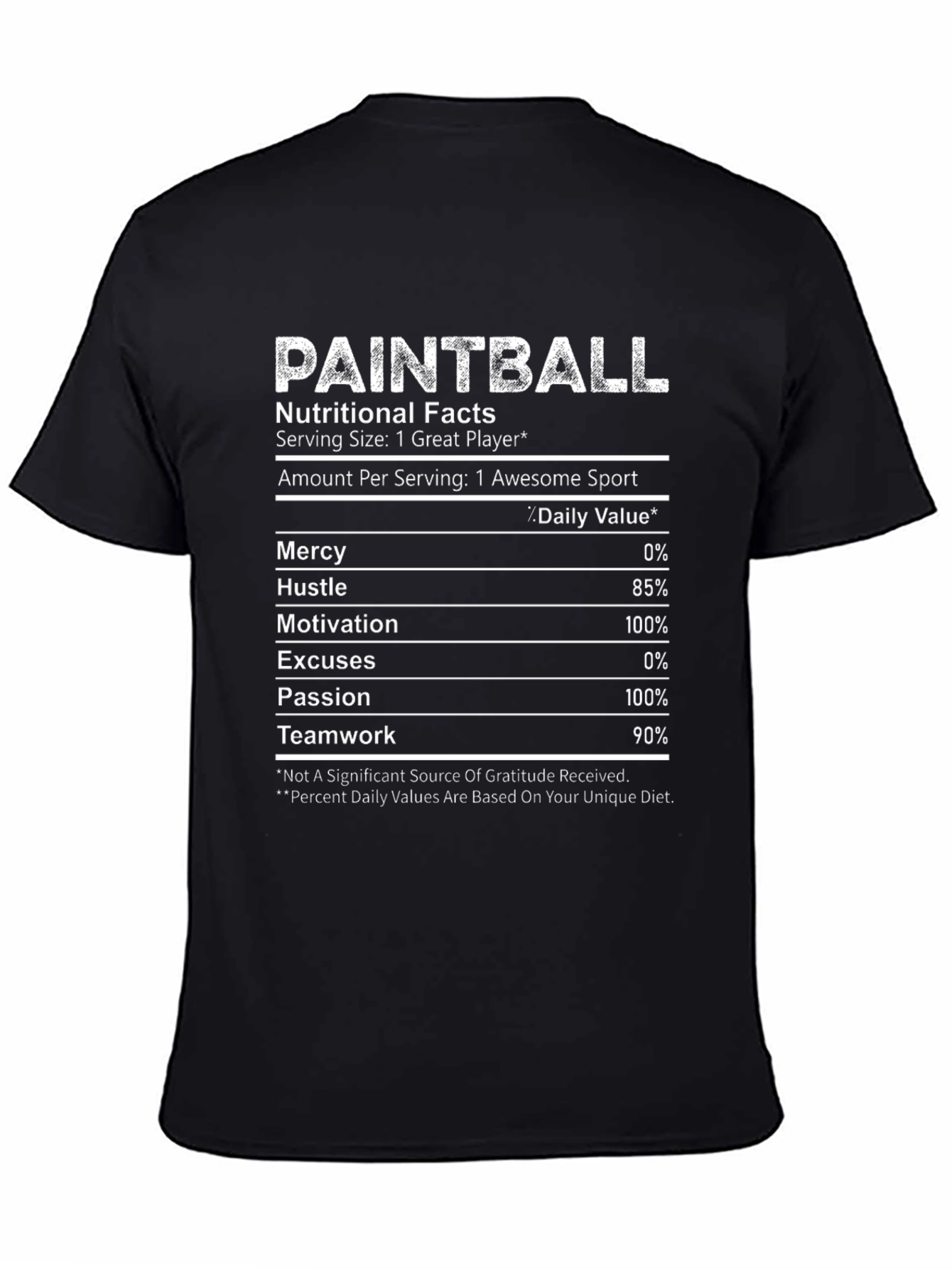Paintball Nutritional Facts T-Shirt