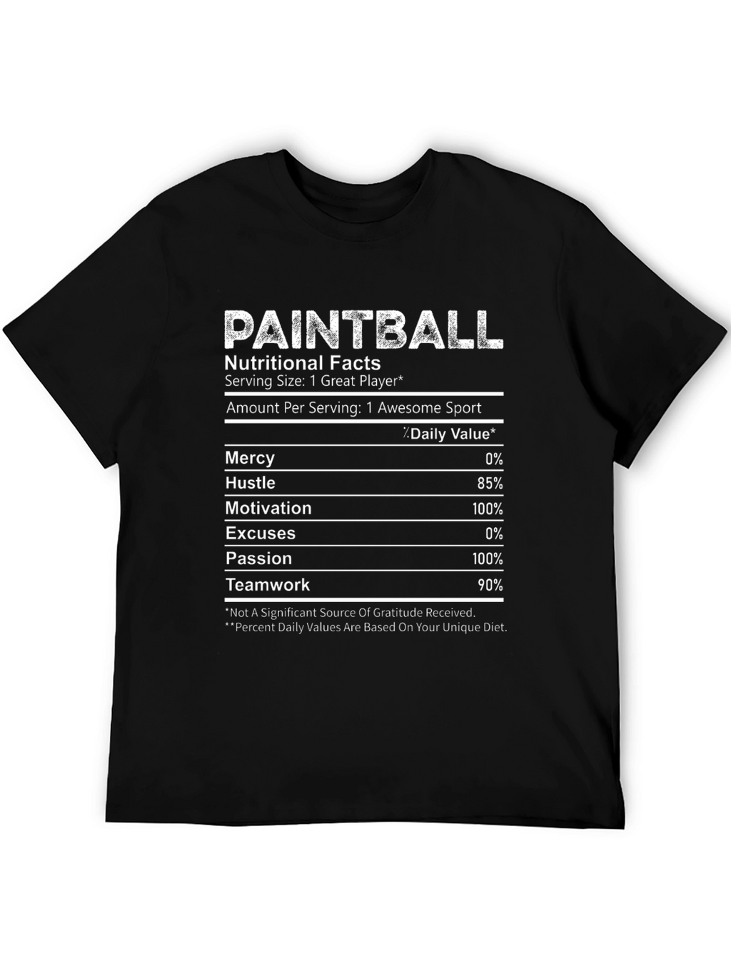 Paintball Nutritional Facts T-Shirt