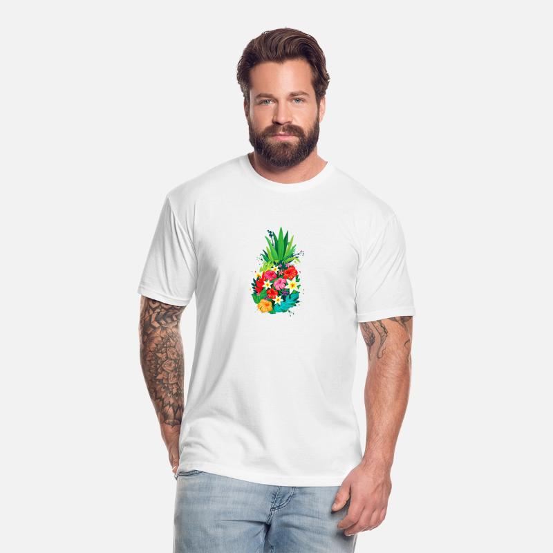 Pineapple Flowers Shirt Women Aloha Hawaii Vintage