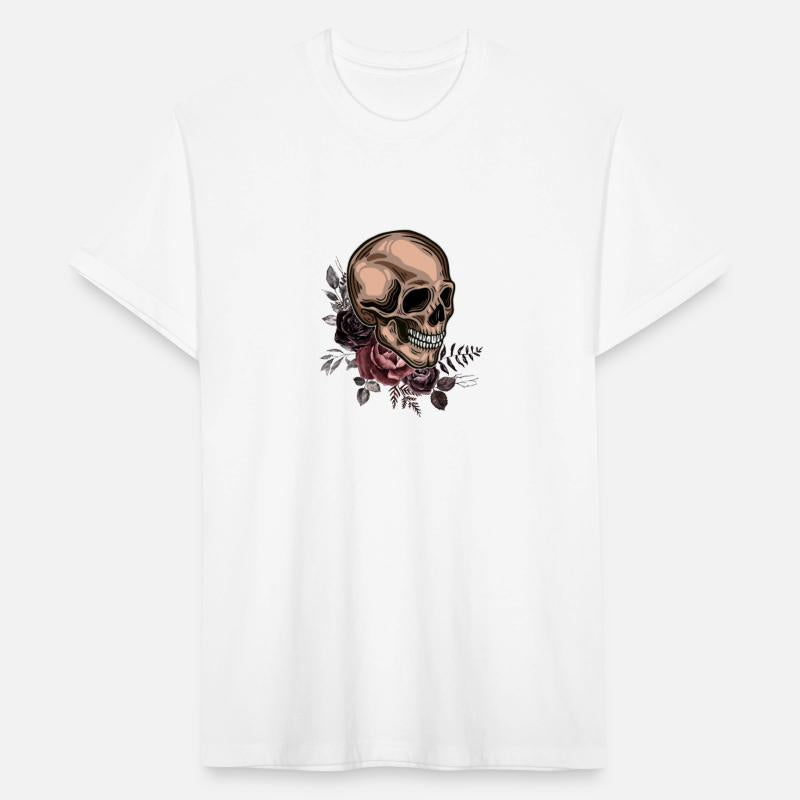 pink flower skull
