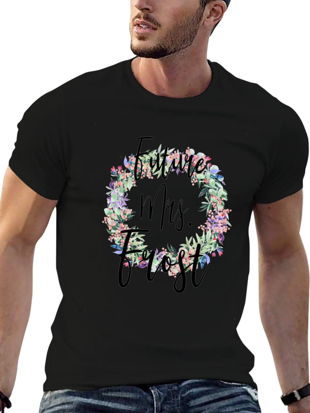 Future Mrs. T-Shirt Floral Wreath Design