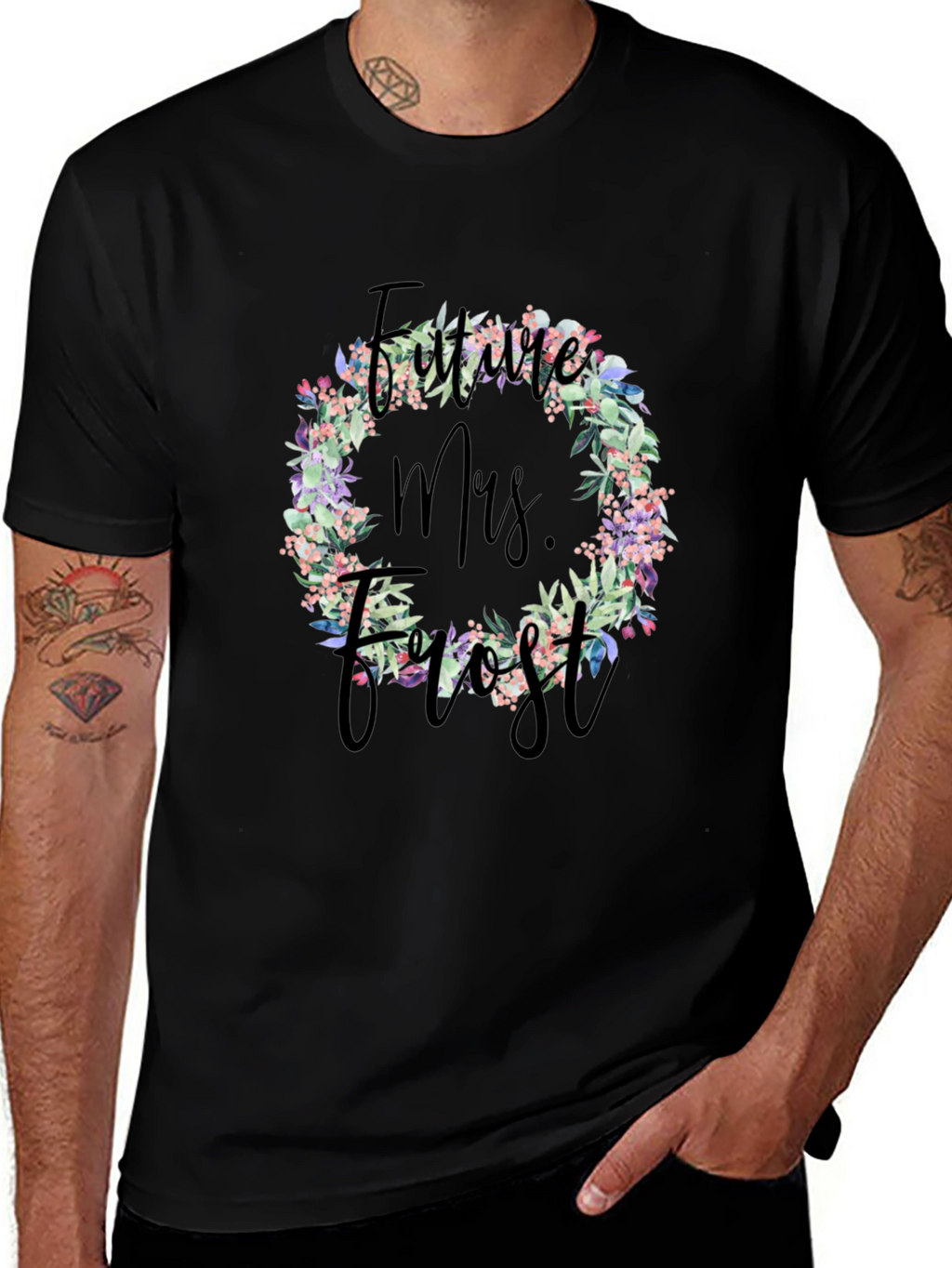 Future Mrs. T-Shirt Floral Wreath Design