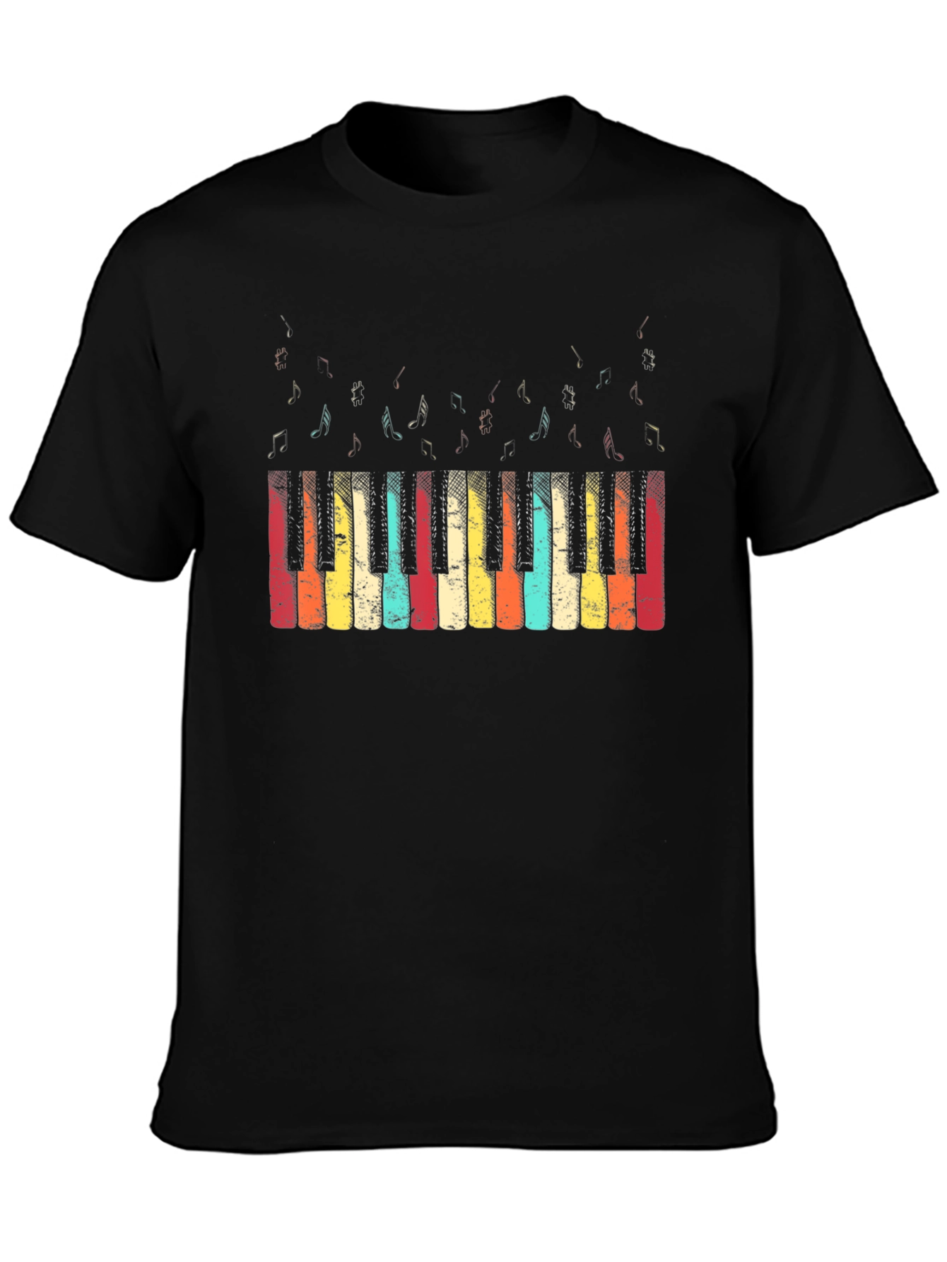 Retro Piano Keys Graphic Tee - Music Lover T-Shirt