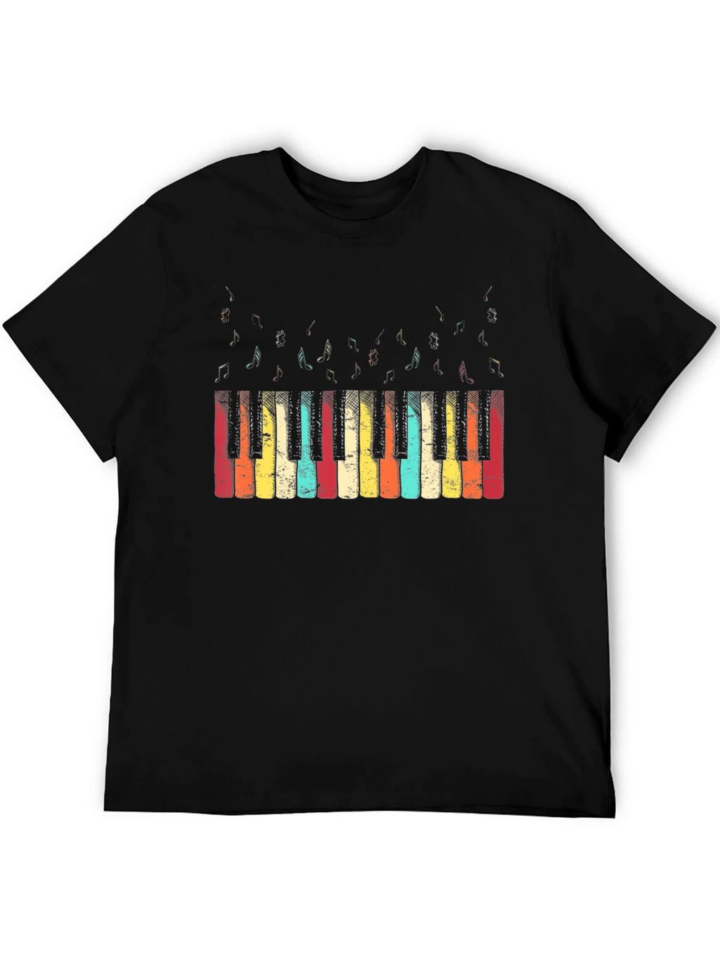 Retro Piano Keys Graphic Tee - Music Lover T-Shirt