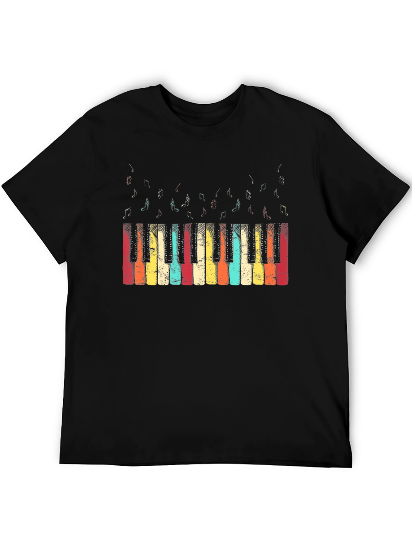 Retro Piano Keys Graphic Tee - Music Lover T-Shirt