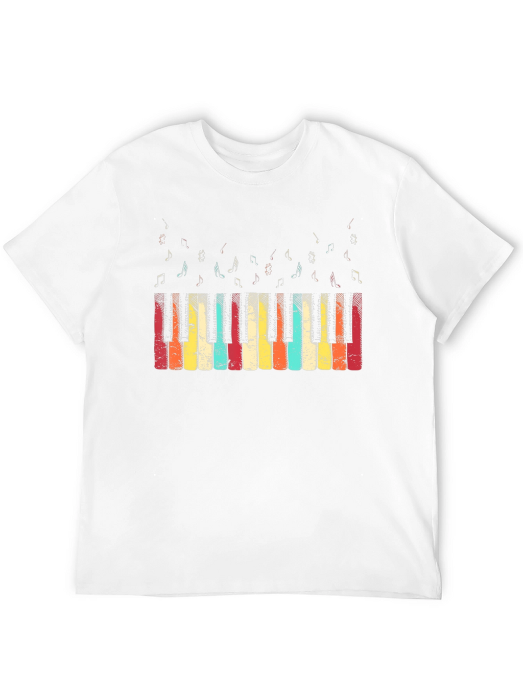 Retro Piano Keys Graphic Tee - Music Lover T-Shirt