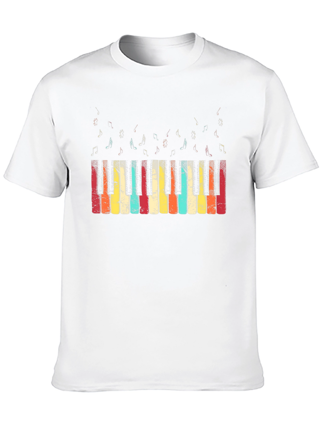 Retro Piano Keys Graphic Tee - Music Lover T-Shirt
