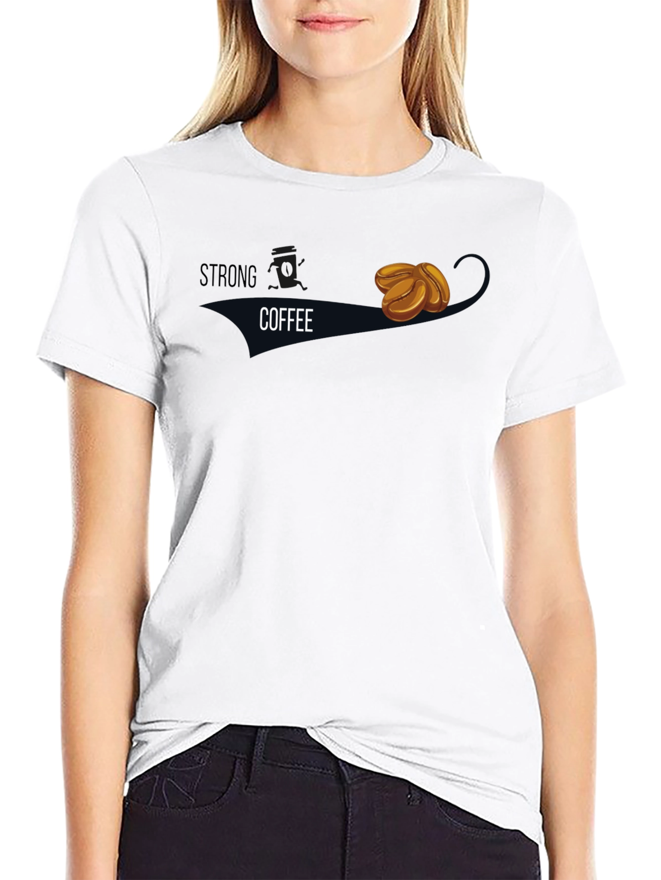 Strong Coffee Graphic Tee - Black Casual Wear