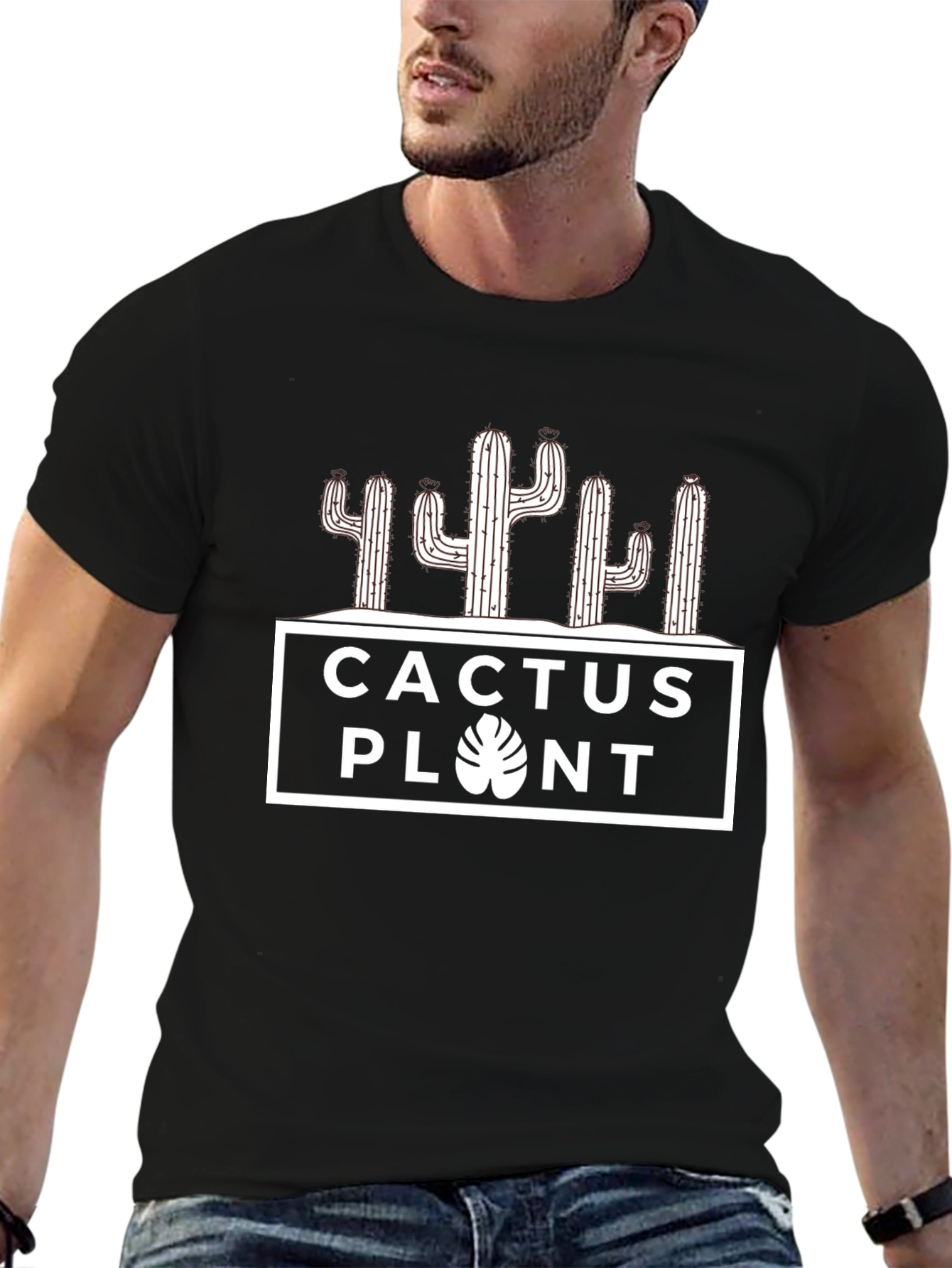 Cactus Plant Graphic Tee - Unisex Black T-Shirt